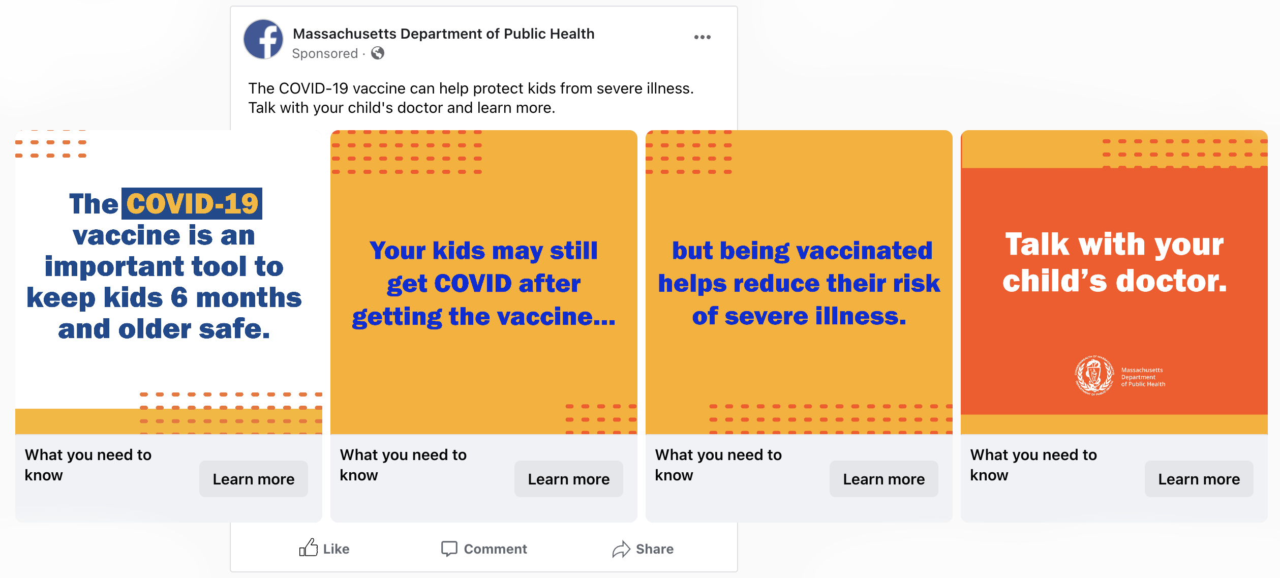 FB Carousel of kids and Covid Vaccinations