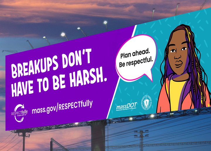 Preview of work: Breakup illustrated billboard
